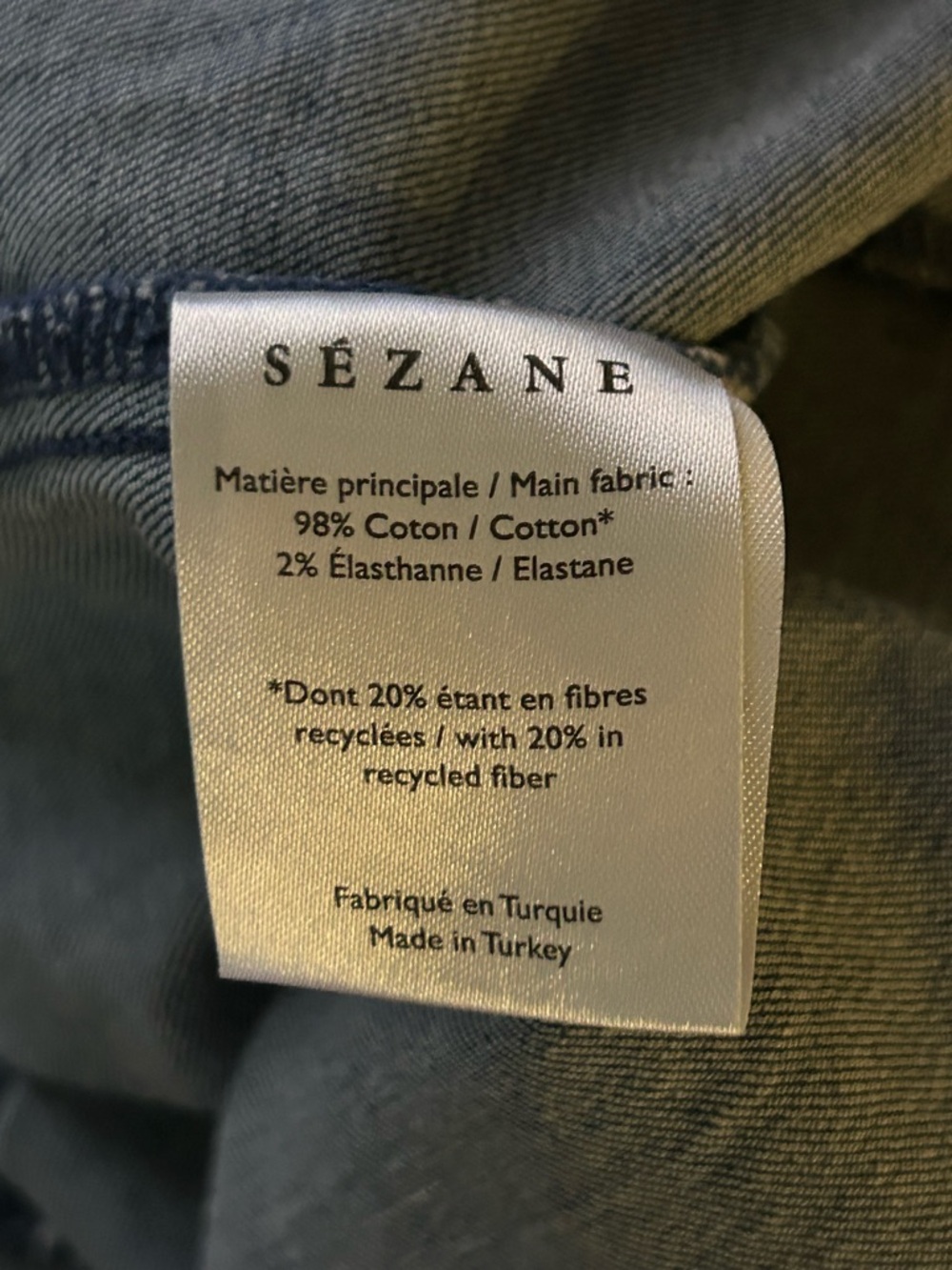 Sézane Leana Denim Shirt Dress Button Front Chambray Tiered Mini Long Sleeve - Picture 13 of 14